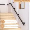 13 ft Wall-Mounted Wrought-Iron Stair Handrail for Indoor and Outdoor Use view 4