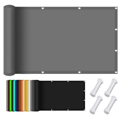 Waterproof Rectangular Sun Shade Sail 140 x 700 cm, Light Gray