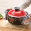 SUNMME 2.5 L Ceramic Soup Pot with Lid, Nonstick, Round, Flower view 3