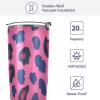 Amooorous 590 mL Stainless Steel Travel Coffee Cup with Lid and Straw Lid, Pink view 4