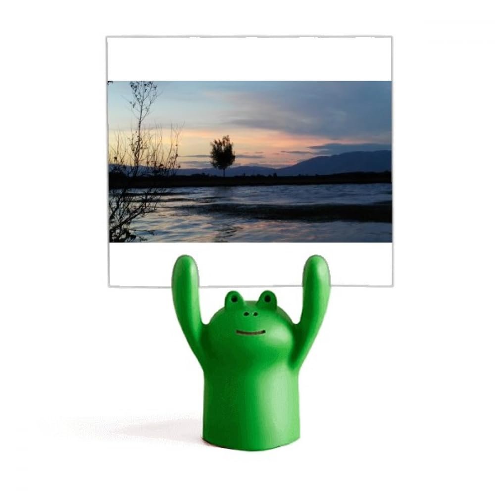 Photo Holder, Sunset Beach Art Deco Cartoon Frog Decor
