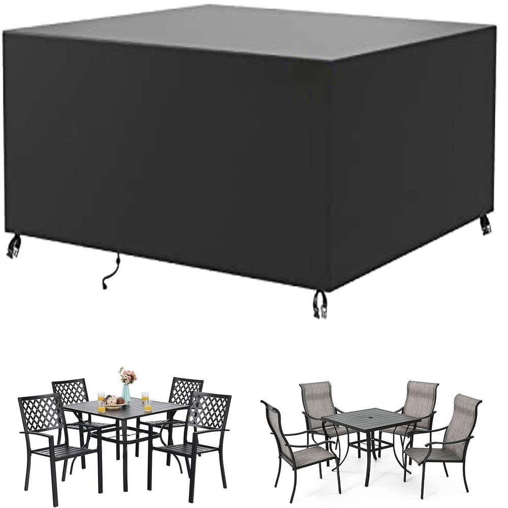 PDSYCB Waterproof Garden Furniture Cover 210 x 170 x 75 cm, 420D Oxford Fabric, Black