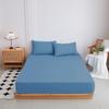 KLUOT Cotton Fitted Sheet 120 x 200 cm, Mattress Protector, Light Blue view 1