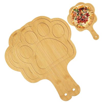 Bamboo Pizza Board, 8-Inch Chubby Cat Paws, 2-Pack