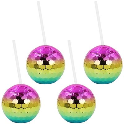 Disco Ball Cup with Straw, Cocktail Drink Cup for Parties and Decorations