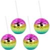 Disco Ball Cup with Straw, Cocktail Drink Cup for Parties and Decorations view 1