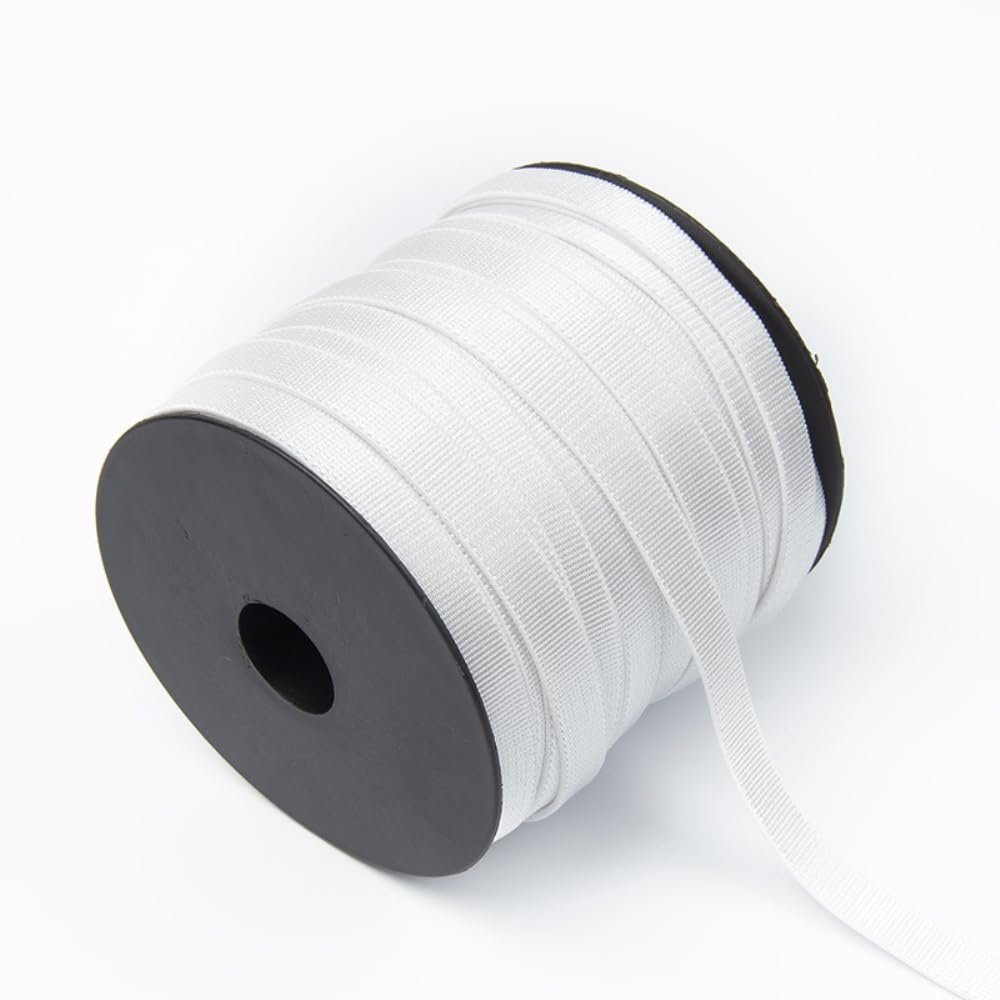 Blausky 15 mm x 10 m Elastic Sewing Band, Flat Elastic Trim for Bra Straps, Clothing, Belts and DIY Crafts, White