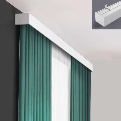 Vibeo Double-Track Curtain Rod with Valance, Wall-Mounted, 11 ft/335 cm