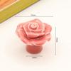 4-Piece Pink Rose Ceramic Cabinet Knobs view 2