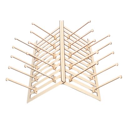 Wooden Jewelry Organizer with Hooks, Multi-Tier Storage Stand