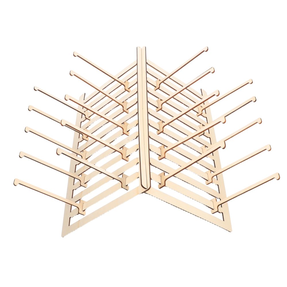 Wooden Jewelry Organizer with Hooks, Multi-Tier Storage Stand