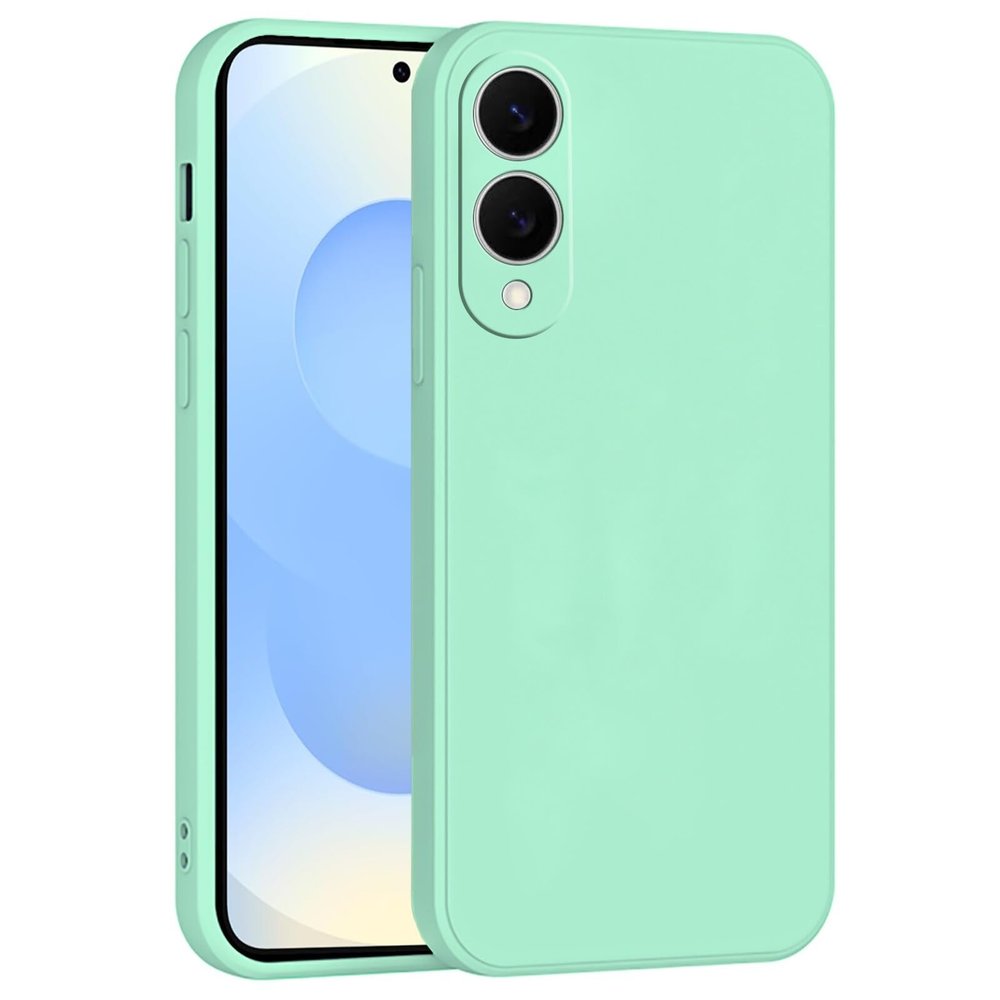 Mixroom Protective Case for Samsung Galaxy S25 Edge, TPU Silicone Camera Protection, Soft Matte, Flat Edges, Aqua