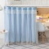 HAJHI Blackout Loft Bed Curtain with Hanging Buckle, Universal Dustproof Bed Canopy, 2 m, Single Bed (2 Curtains + Top, 1.5 m, Blue) view 1