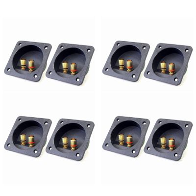 Remingtape DIY Home/Car Stereo 2-Way Speaker Terminal Binding Posts, 8-Pack, Black