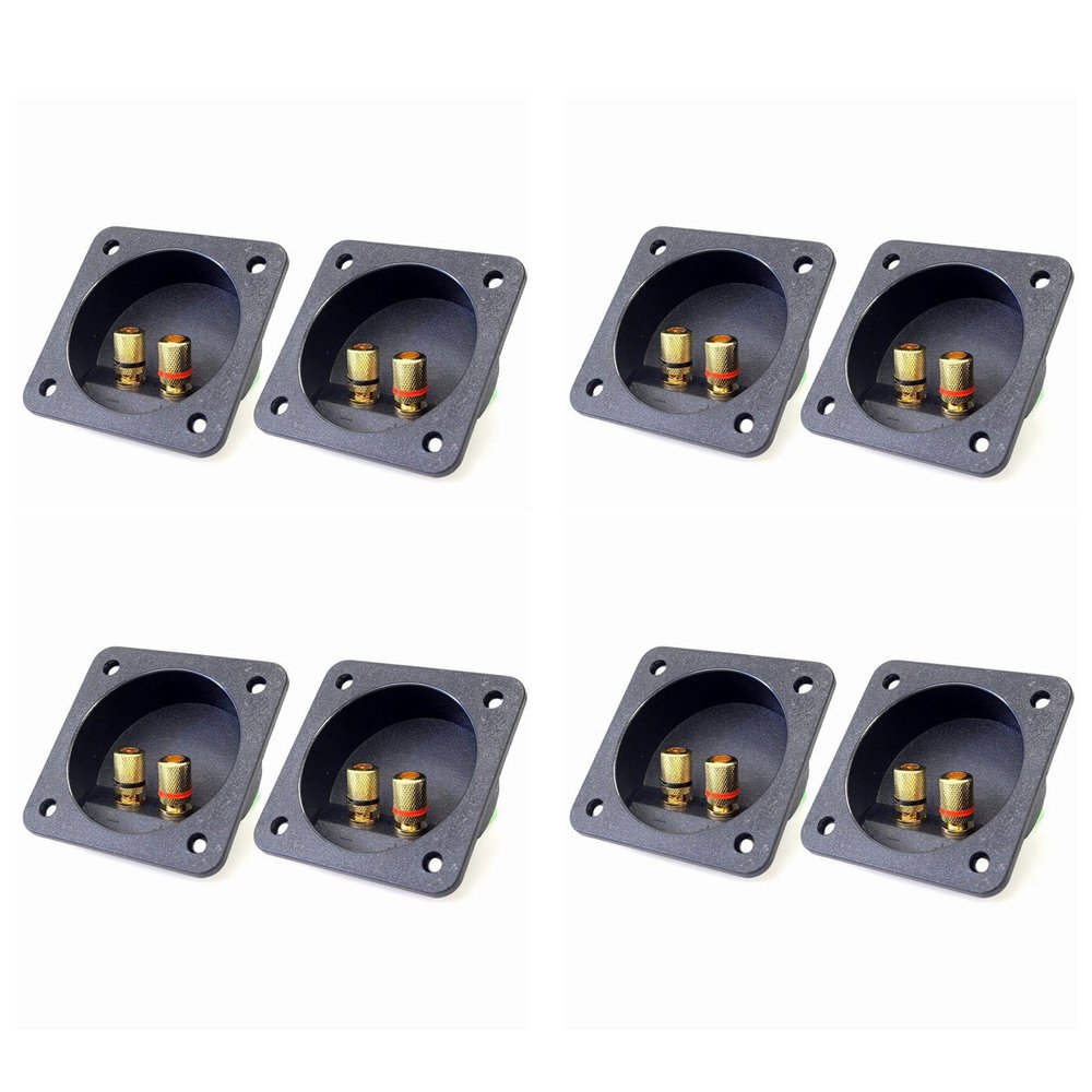 Remingtape DIY Home/Car Stereo 2-Way Speaker Terminal Binding Posts, 8-Pack, Black