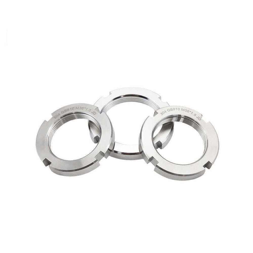 3 M12-1.25 GB810304 Stainless Steel Slotted Round Nuts