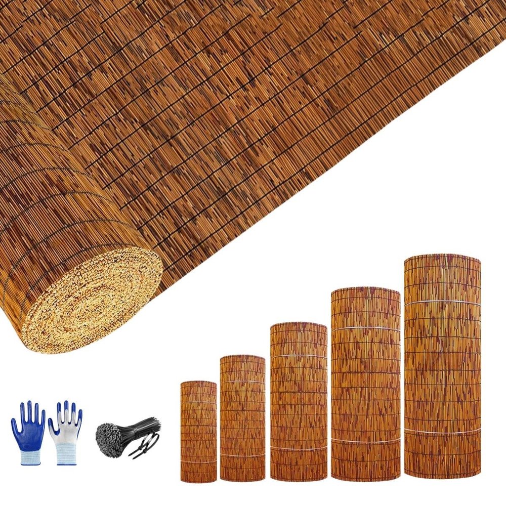 Reed Balcony Privacy Screen for Garden, 50–180 cm, Weatherproof, Natural Reed, Indoor and Outdoor Use (70 x 450 cm)