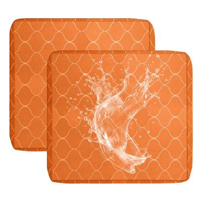 Waterproof Outdoor Sofa Seat Cushion Cover with Zipper, Orange Circles, 55 x 45 cm
