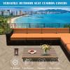 Waterproof Outdoor Sofa Seat Cushion Cover with Zipper, Orange Circles, 55 x 45 cm view 3