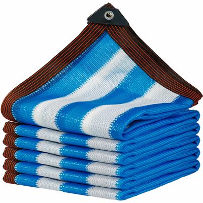 Blu Bianco Shade Sail, 3 x 5 m, Waterproof, with Eyelets, 85% UV Blocking, Breathable, for Patios, Balconies, Pergolas, Greenhouses