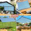 Blu Bianco Shade Sail, 3 x 5 m, Waterproof, with Eyelets, 85% UV Blocking, Breathable, for Patios, Balconies, Pergolas, Greenhouses view 2