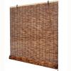 Outdoor Balcony Bamboo Roller Blind, Weather-Resistant Natural Wood Blind (W120 x H300 cm) view 1