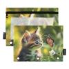 Fustylead Cute Kitten Pencil Pouch with Butterfly Design for Standard 3-Ring Binders view 1