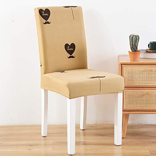 Zweig Beige Stretch Chair Covers, Washable, Set of 6