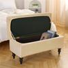 Rectangular Stretch Velvet Ottoman Cover view 2