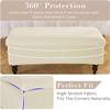 Rectangular Stretch Velvet Ottoman Cover view 3