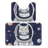 STVNKML Cat in Spacess 2-Piece Bathroom Rug Set, Coral Velvet, 50 x 80 cm, Non-Slip, Absorbent, Soft U-Shaped Bath Mats view 1