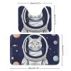 STVNKML Cat in Spacess 2-Piece Bathroom Rug Set, Coral Velvet, 50 x 80 cm, Non-Slip, Absorbent, Soft U-Shaped Bath Mats view 2