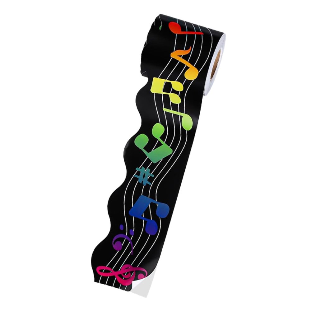 Music Border Trim for Bulletin Boards, 1 Roll, Copper Stickers