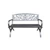 Patio Garden Bench with Cast-Iron Backrest, Floral Pattern, Color B view 1