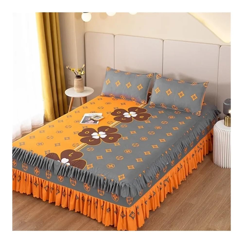1-Piece Dust-Resistant Bed Skirt, 180 x 200 cm, Printed Princess Design
