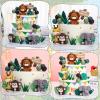 Safari Animal Cake Toppers with Jungle Leaves and Grass, 40-Piece Set view 4
