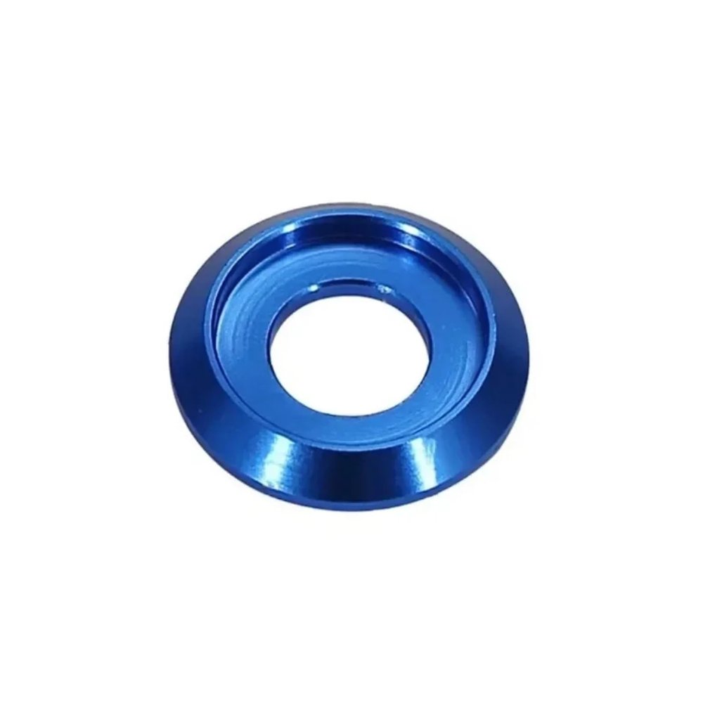 10-Pack M8 Royal Blue Anodized Aluminum CNC Cup-Head Washers