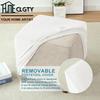 RTSFKFS Square Velvet Ottoman Cover, Stretch Footstool Slipcover, White, 30 in/75 cm view 3