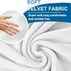 RTSFKFS Square Velvet Ottoman Cover, Stretch Footstool Slipcover, White, 30 in/75 cm view 4