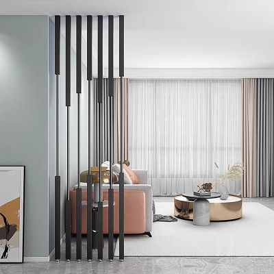 7-Piece Freestanding Room Divider, Privacy Screen with Metal Slat Posts, 155–300 cm, 5 Styles