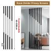 7-Piece Freestanding Room Divider, Privacy Screen with Metal Slat Posts, 155–300 cm, 5 Styles view 3