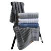 EnxJire Cotton Sauna Towel, Highly Absorbent Bath Towel for Adults, White/Light Gray view 2