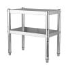 SZITW Double Stainless Steel Workbench with Adjustable Shelves, 80 x 40 x 60 cm view 1