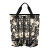 linqin Women's Large Lunch Backpack, Black with White Rose view 3