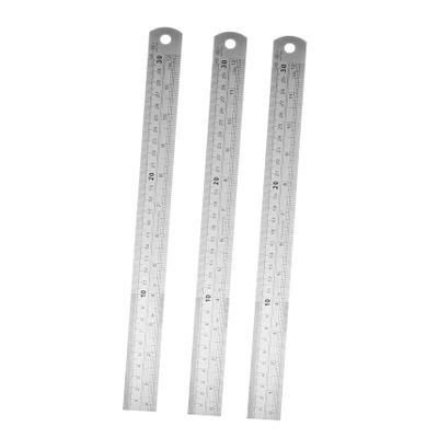 Lurrose 3-Piece Stainless Steel Rulers, Double-Sided Precision Measuring Rulers