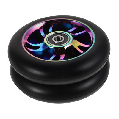 JECOMPRIS 2-Piece LED Light-Up Aluminum Alloy Rear Replacement Wheels for Kick Scooters