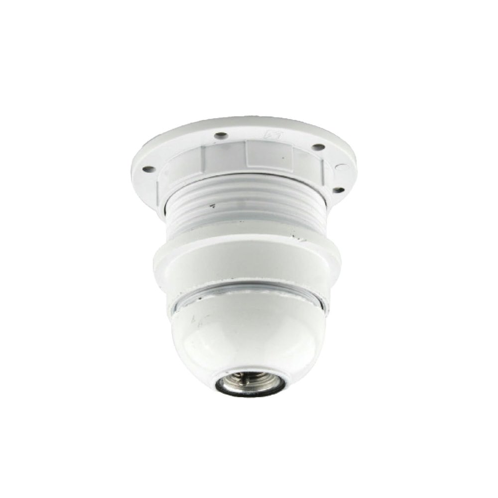 VoltShine E27 Lamp Socket, 4 A, White, Durable Plastic
