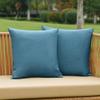 NiNi All Decorative Waterproof Outdoor Pillow Covers, Square, Textured Linen, Dark Blue, 18 x 18 in, 2-Pack view 1