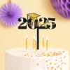 2025 Graduation Cupcake Toppers, Black and Gold view 2