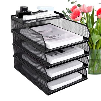 Desktop Paper Organizer, Vertical Sliding File Holder